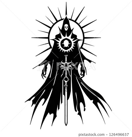 The Grim Reaper's Silhouette: A Monochromatic Masterpiece of Death and Darkness The Grim Reaper's Silhouette: A Monochromatic Masterpiece of Death and Darkness 126496637