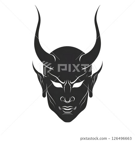 The Devil's Gaze: A Dark Monochrome Illustration The Devil's Gaze: A Dark Monochrome Illustration 126496663