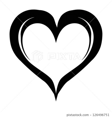 Elegant Black Heart Graphic Design, A Simple Heart Shape 126496751