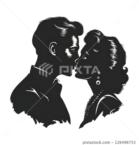 Silhouette of a Passionate Kiss: A Vintage Romance Silhouette of a Passionate Kiss: A Vintage Romance 126496753