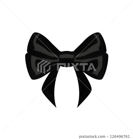 Elegant Black Bow: A Symbol of Sophistication and Style 126496761