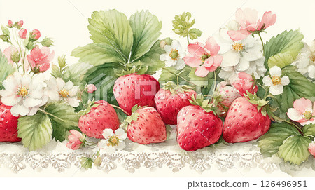 fruit, flower, strawberries 126496951