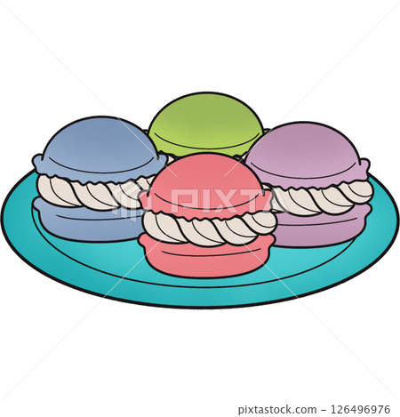 The illustration of a macarons 126496976