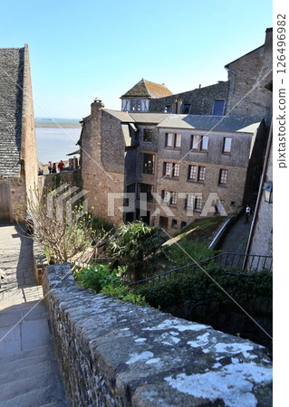 France Mont-Saint-Michel wall passage 126496982