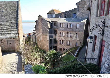 France Mont-Saint-Michel wall passage 126496983