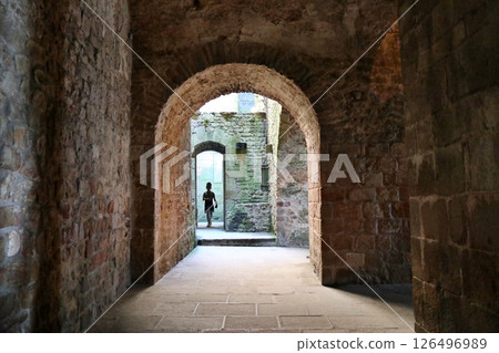 Inside the Mont Saint Michel Abbey, France Inside the Mont Saint Michel Abbey, France 126496989