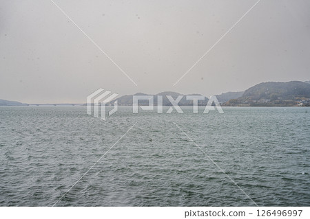 "Hosoe Kiho", one of the Eight Views of Totomi, in the snow in Hamamatsu City (Shizuoka Prefecture) 126496997