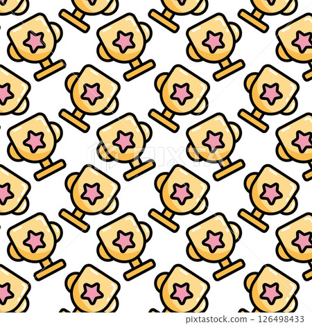 Golden trophy icon set. Vector 126498433