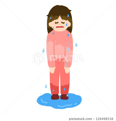 A woman soaked in the rain A woman soaked in the rain 126498538