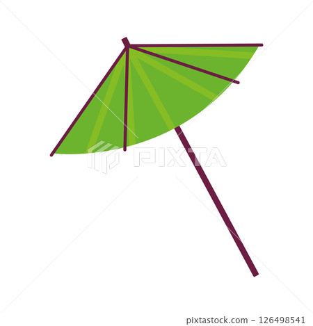 Green cocktail umbrella open. Vector Green cocktail umbrella open. Vector 126498541