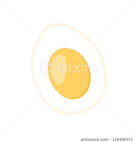 Half sliced boiled egg. Vector 126498553