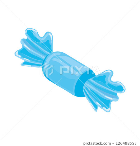 Blue wrapped candy illustration. Vector 126498555