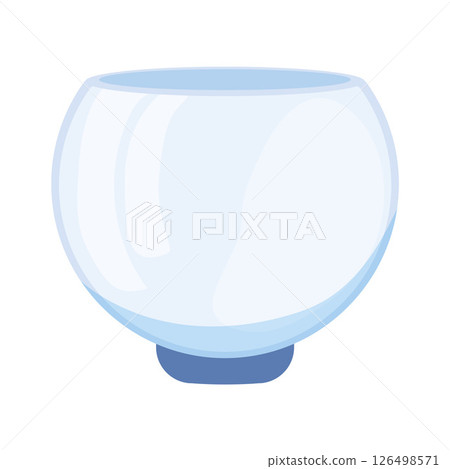 Round transparent glass bowl. Vector 126498571