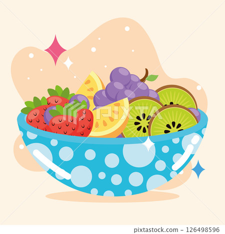 Colorful fruit bowl delight. Vector Colorful fruit bowl delight. Vector 126498596