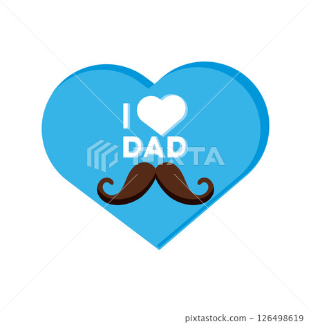I love dad heart. Vector 126498619
