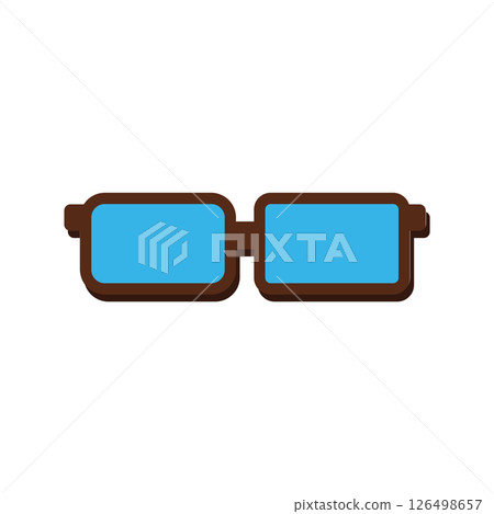 Blue square glasses. Vector 126498657