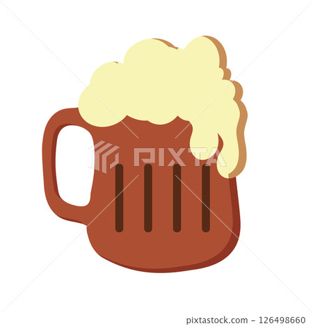 Beer mug with foam. Vector 126498660
