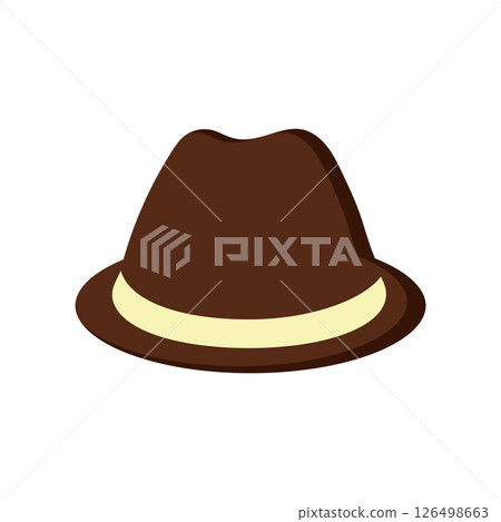 Brown fedora hat icon. Vector 126498663