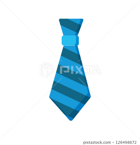Striped blue necktie. Vector 126498672
