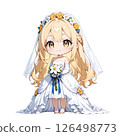 拿著花束的微笑的新娘 126498773