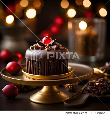 Gourmet Dark Chocolate Truffle with Glaze 126498842