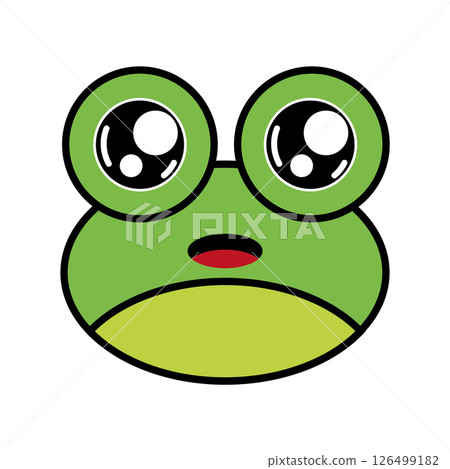 Cartoon frog face icon. Vector 126499182