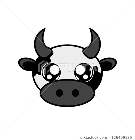 Bull cartoon head icon. Vector Bull cartoon head icon. Vector 126499189