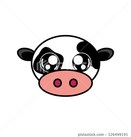 Cow cartoon face icon. Vector Cow cartoon face icon. Vector 126499191