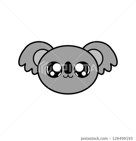 Gray cartoon koala head. Vector Gray cartoon koala head. Vector 126499193
