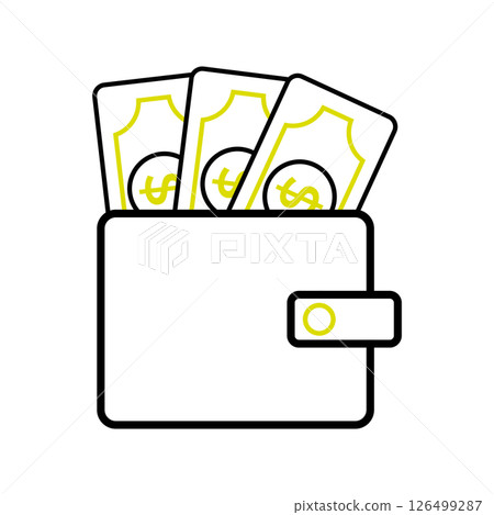 Wallet full of money. Vector Wallet full of money. Vector 126499287