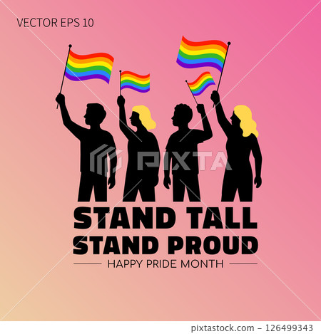 Mixed Silhouette Pride Vector Art 126499343