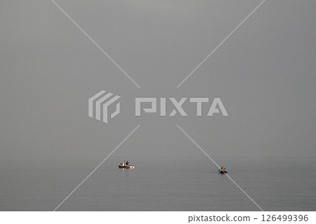 Assos, also known as Behramkale or for short Behram, While it is raining in the Aegean Sea, 126499396