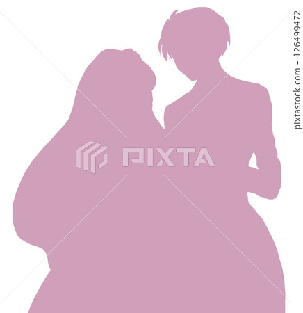 Bride and groom wedding silhouette 126499472