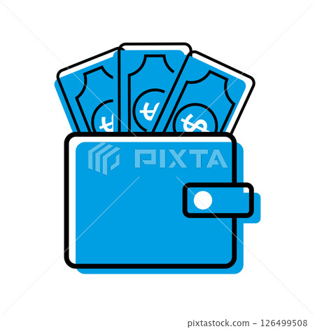 Wallet full of money. Vector Wallet full of money. Vector 126499508