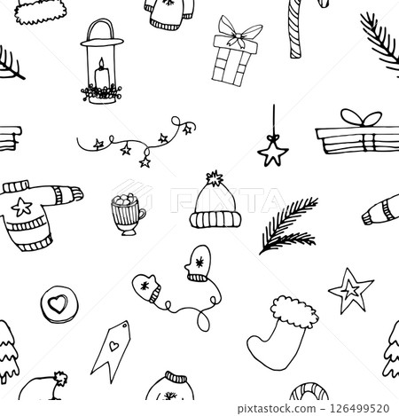 Vector illustration doodles, line art sketch. 126499520