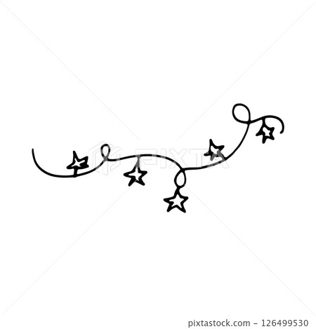 Christmas lights garland, doodle style, festive vector design  126499530