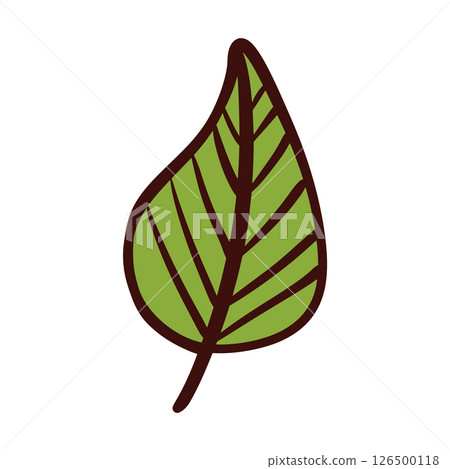 Doodle hand drawn leaf. Ecology concept. Vector illustration isolated on white background. Doodle hand drawn leaf. Ecology concept. Vector illustration isolated on white background. 126500118