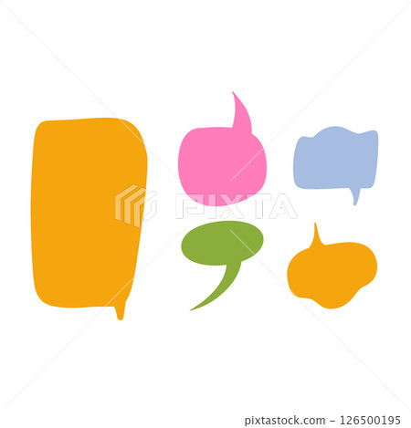 Vector doodle set of flat colorful bubble speech. Isolated on white background. Banners, price tags, stickers, posters, badges. Vector doodle set of flat colorful bubble speech. Isolated on white background. Banners, price tags, stickers, posters, badges. 126500195