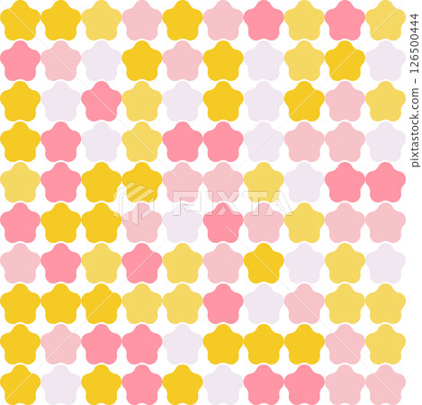 Stars seamless geometric pattern. Pink and yellow color palette. Geometric simple print. Vector repeating texture 126500444