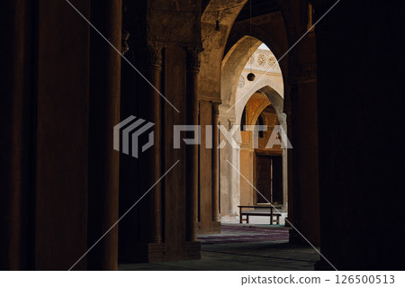 Mosque of Ibn Tulun in the Cairo, Egypt	 126500513