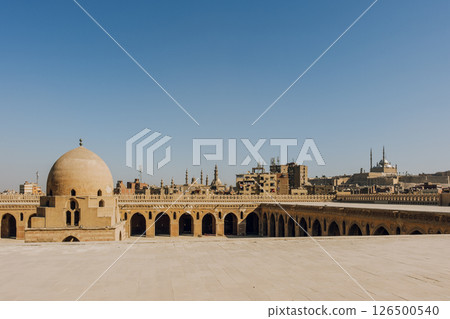 Mosque of Ibn Tulun in the Cairo, Egypt	 126500540