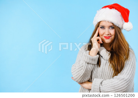 Thinking woman. Decide solve problems Thinking woman. Decide solve problems 126501200