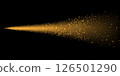 Radiant Golden Sparkle Beam Set Against a Deep Black Background Creating an Eye Catching Visual Impact 126501290