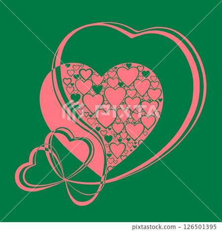 Abstract heart pattern made of small hearts. Greeting card for wedding, valentine day and birthday. Abstract heart pattern made of small hearts. Greeting card for wedding, valentine day and birthday. 126501395