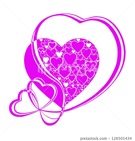 Abstract heart pattern made of small hearts. Greeting card for wedding, valentine day and birthday. Abstract heart pattern made of small hearts. Greeting card for wedding, valentine day and birthday. 126501434