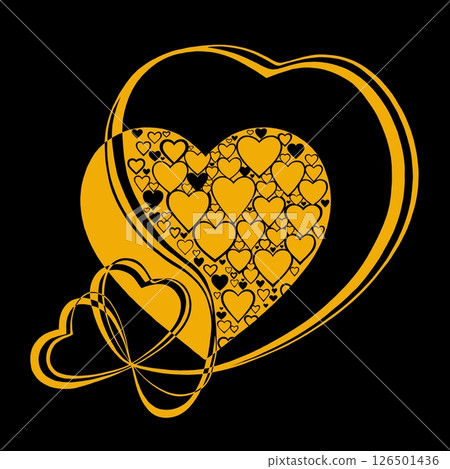 Abstract heart pattern made of small hearts. Greeting card for wedding, valentine day and birthday. 126501436
