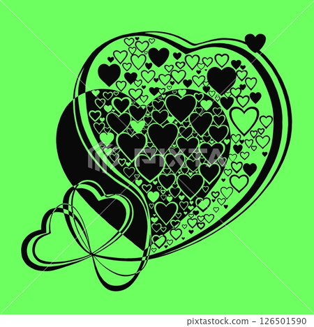 Abstract heart pattern made of small hearts. Greeting card for wedding, valentine day and birthday. Abstract heart pattern made of small hearts. Greeting card for wedding, valentine day and birthday. 126501590