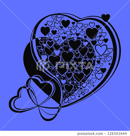 Abstract heart pattern made of small hearts. Greeting card for wedding, valentine day and birthday. Abstract heart pattern made of small hearts. Greeting card for wedding, valentine day and birthday. 126501644