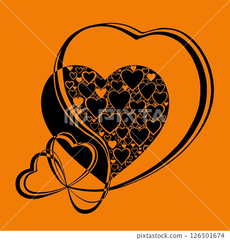 Abstract heart pattern made of small hearts. Greeting card for wedding, valentine day and birthday. Abstract heart pattern made of small hearts. Greeting card for wedding, valentine day and birthday. 126501674