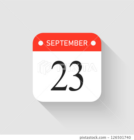 Vector icon page day calendar - 23 September month 126501740